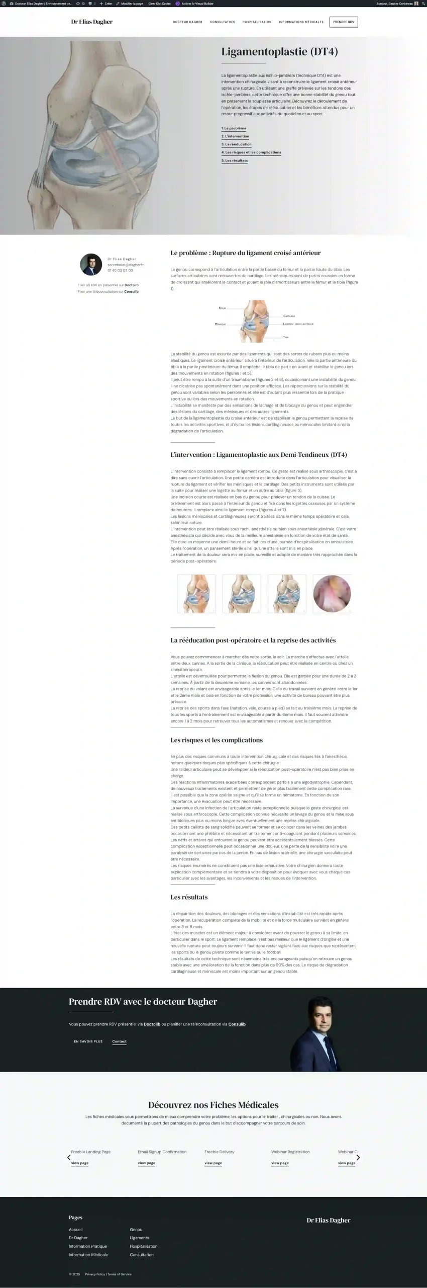Ligamentoplastie (DT4) - Docteur Elias Dagher - Environnement de Test_ - gekomed.live-website.com
