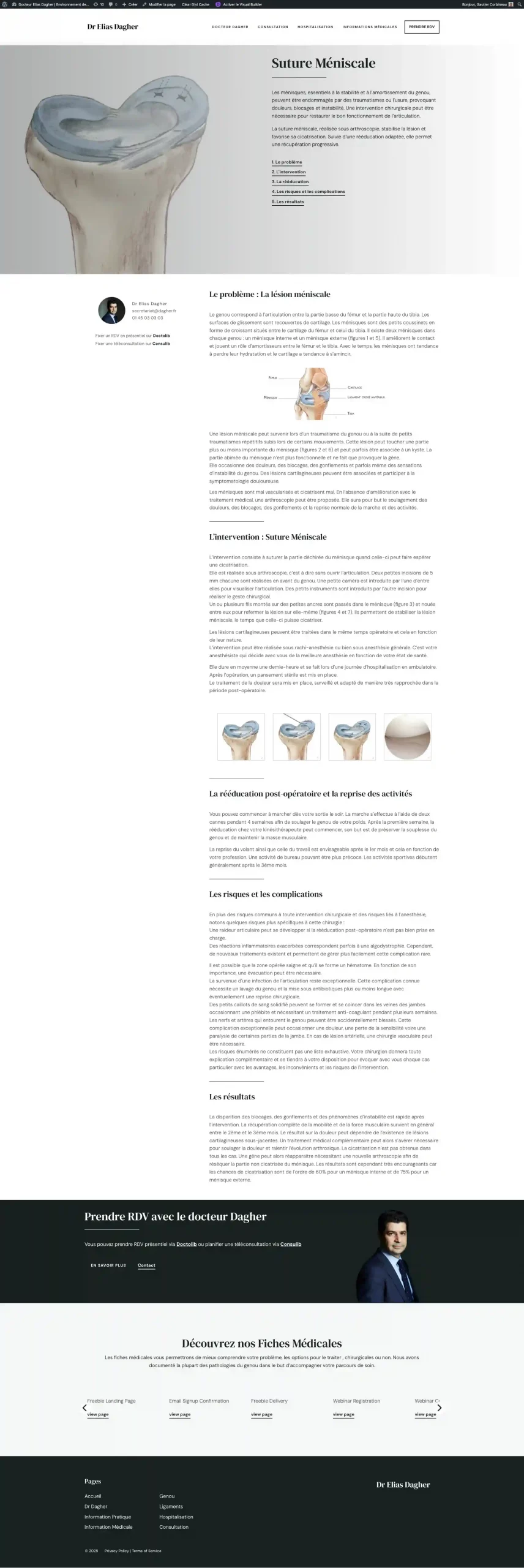 Suture Méniscale - Docteur Elias Dagher - Environnement de Test_ - gekomed.live-website.com